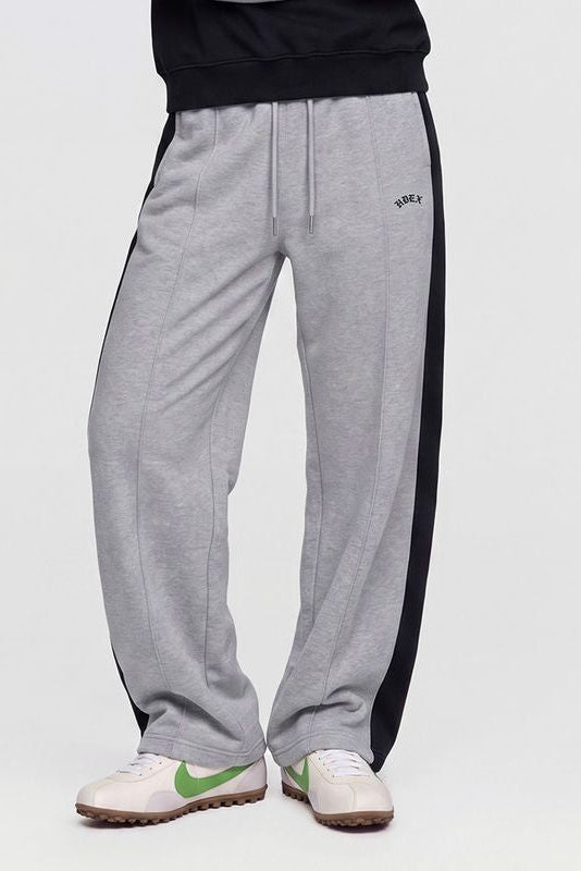 HDEX Celana Korea Olahraga Combi Paneled Sweatpants Melange Gray Pria Wanita Fitness