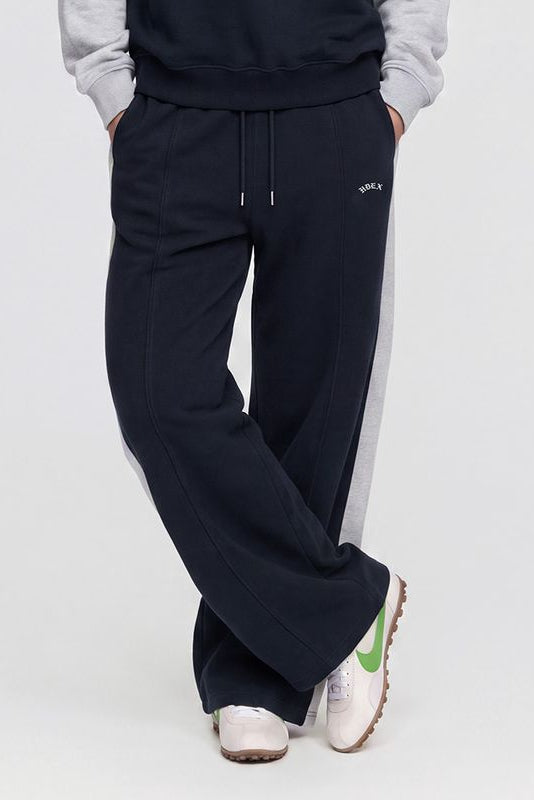 HDEX Celana Korea Olahraga Combi Paneled Sweatpants Navy Pria Wanita Fitness
