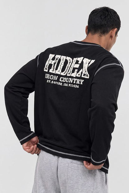 HDEX Baju Korea Olahraga Core Giant Fit Jersey Long Sleeve Black Pria Fitness