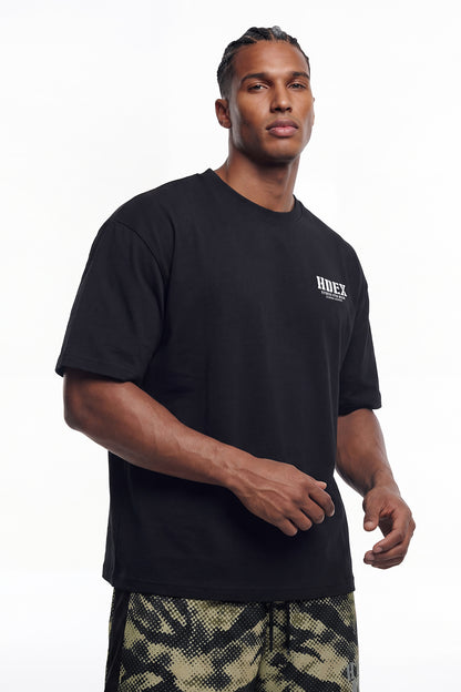 HDEX Baju Korea Olahraga Core Sorona Mesh Short Sleeve Black Pria Fitness