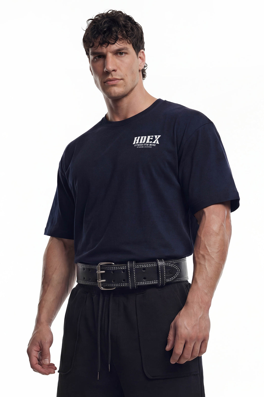 HDEX Baju Korea Olahraga Core Sorona Mesh Short Sleeve Navy Pria Fitness