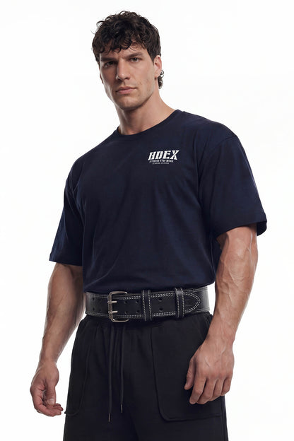 HDEX Baju Korea Olahraga Core Sorona Mesh Short Sleeve Navy Pria Fitness
