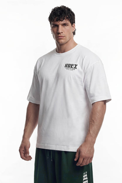 HDEX Baju Korea Olahraga Core Sorona Mesh Short Sleeve White Pria Fitness