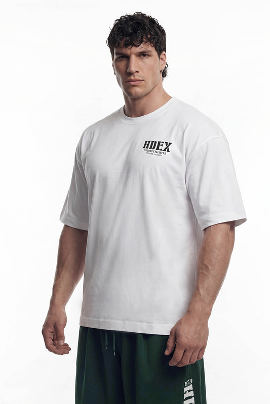 HDEX Baju Korea Olahraga Core Sorona Mesh Short Sleeve White Pria Fitness