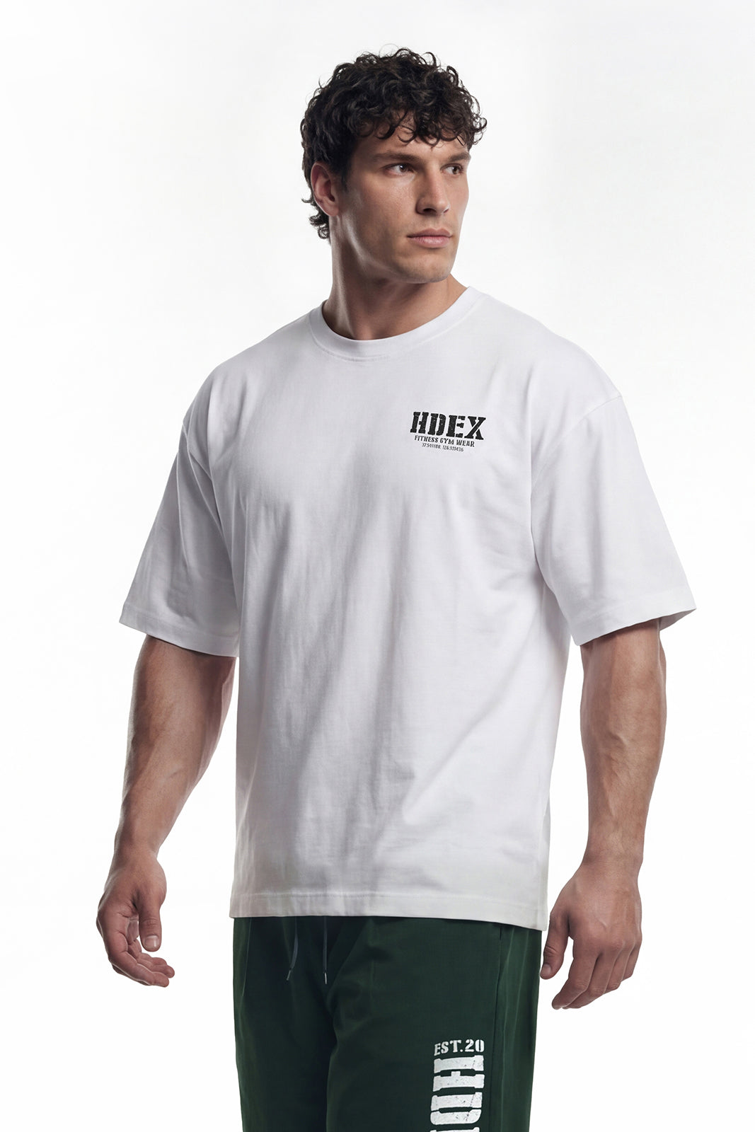 HDEX Baju Korea Olahraga Core Sorona Mesh Short Sleeve White Pria Fitness
