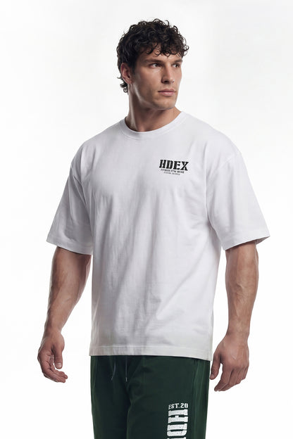 HDEX Baju Korea Olahraga Core Sorona Mesh Short Sleeve White Pria Fitness