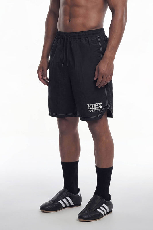 HDEX Celana Korea Olahraga Core Stitch Basketball Shorts Black Pria Fitness
