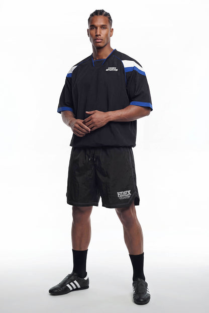HDEX Celana Korea Olahraga Core Stitch Basketball Shorts Black Pria Fitness