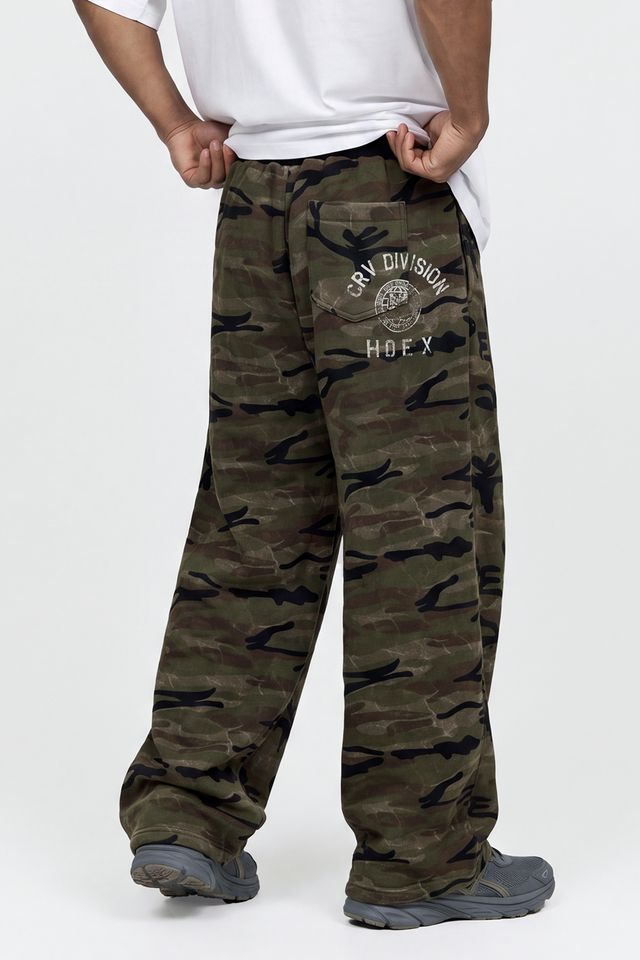 HDEX Celana Korea Olahraga Division Camo Sweatpants Khaki Pria Fitness