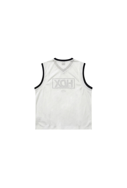 HDEX Baju Korea Olahraga Box Layer Mesh Sleeveless White Pria Fitness