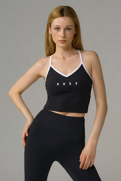 HDEX Baju Korea Olahraga Light Support Daily Crop Bra Top Black Wanita Fitness