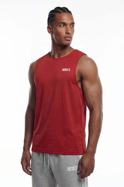 HDEX Baju Korea Olahraga Mesh Reversible Sleeveless Black Pria Fitness