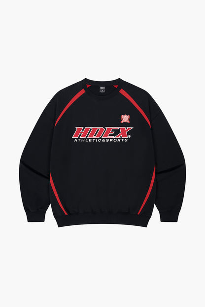 HDEX Origin Baju Korea Olahraga Color Block Sweat Shirt Black Pria Fitness