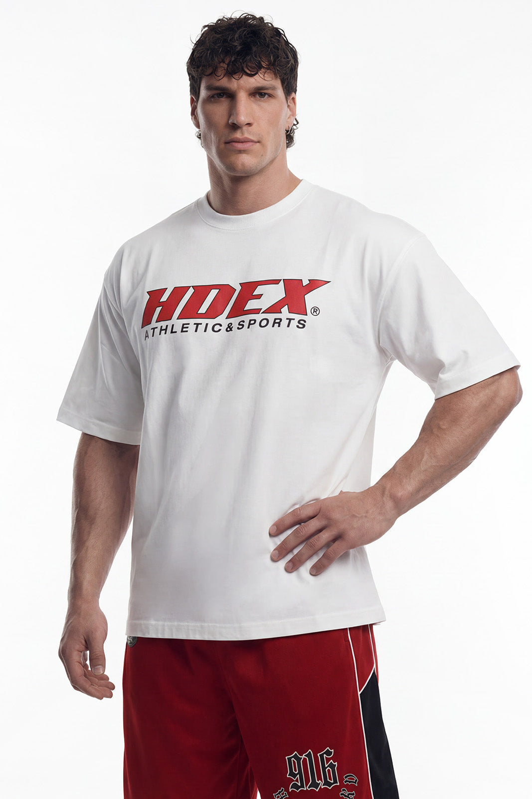 HDEX Baju Korea Olahraga Origin Short Sleeve White Pria Fitness