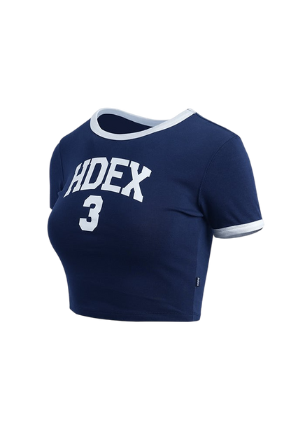 HDEX Baju Korea Olahraga Relax Fit 3 Edition Color Scheme Crop Top Green Wanita  Fitness