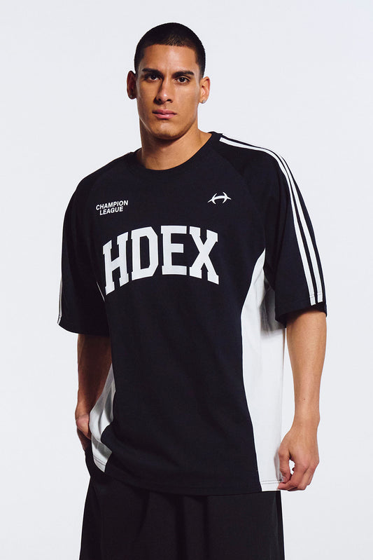 HDEX Side Color Block Short Sleeve Black