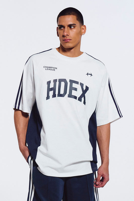 HDEX Side Color Block Short Sleeve White