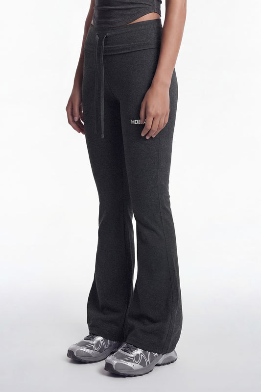 HDEX Celana Korea Olahraga Sophie Relax Bootcut Leggings Melange Charcoal Wanita Fitness