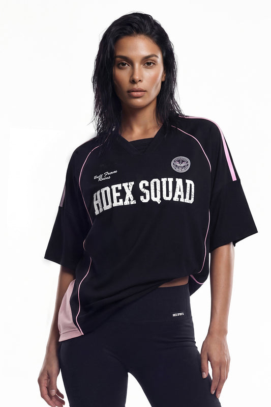 HDEX Baju Korea Olahraga Squad Number 8 Jersey Short Sleeve W Black Wanita Fitness
