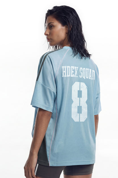 HDEX Baju Korea Olahraga Squad Number 8 Jersey Short Sleeve W Sky Blue Wanita Fitness