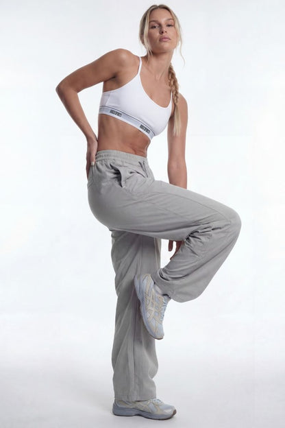 HDEX Celana Korea Olahraga Stitch Curved Nylon Span Pants W Gray Wanita Fitness