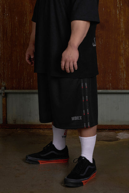HDEX Celana Korea Olahraga The Mass 212 Tape Mesh Bermuda Shorts Black Pria Fitness