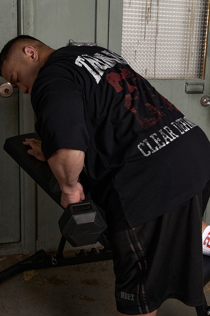 HDEX Celana Korea Olahraga The Mass 212 Tape Mesh Bermuda Shorts Black Pria Fitness