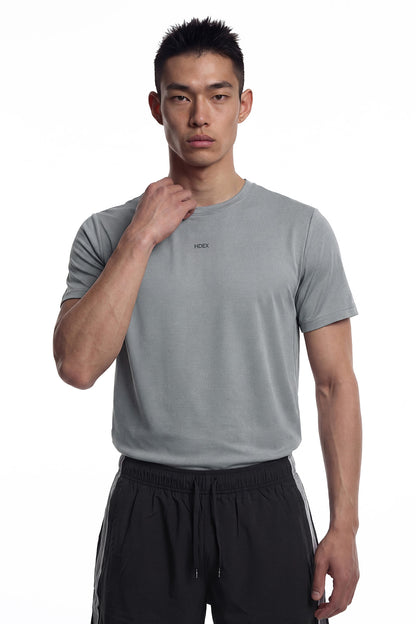HDEX Baju Korea Olahraga Velo Light Short Sleeve Fog Gray Pria Fitness