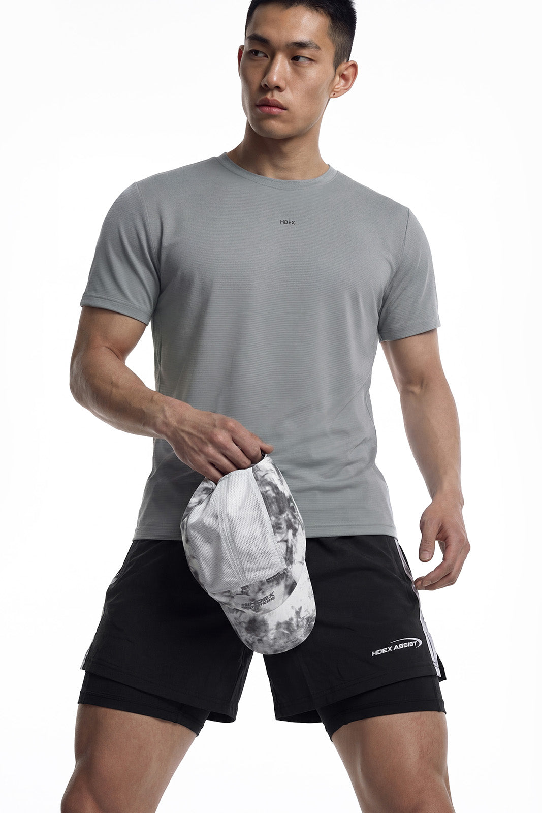 HDEX Baju Korea Olahraga Velo Light Short Sleeve Fog Gray Pria Fitness