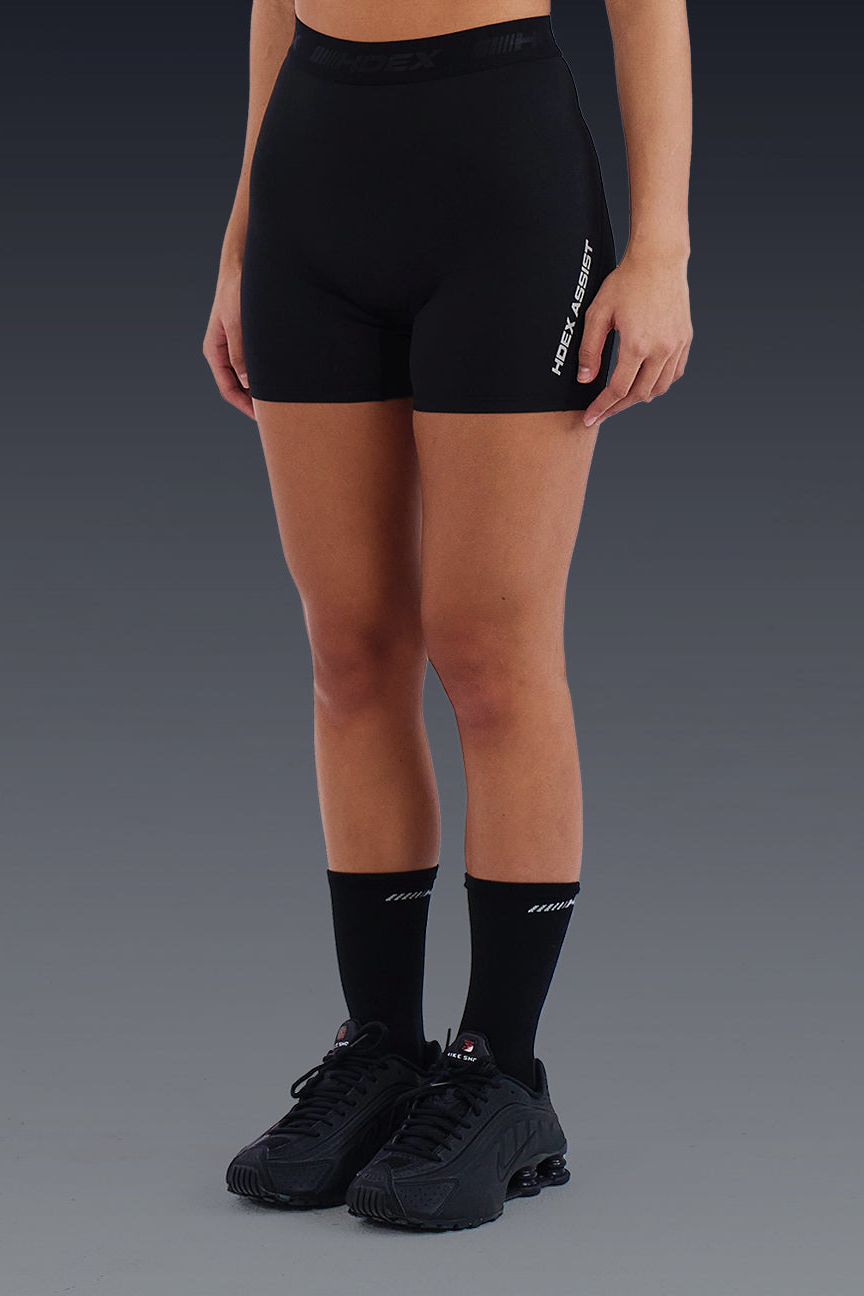HDEX Celana Korea Olahraga Womens Assist Banding 3.5 Biker Shorts Black Wanita Fitness