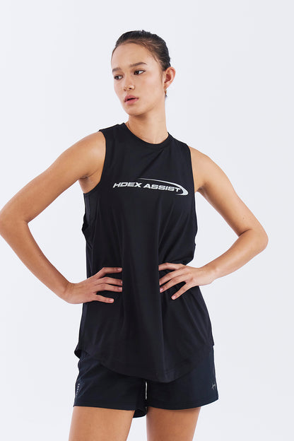 HDEX Baju Korea Olahraga Womens Assist Training Tank Top Black Wanita Fitness