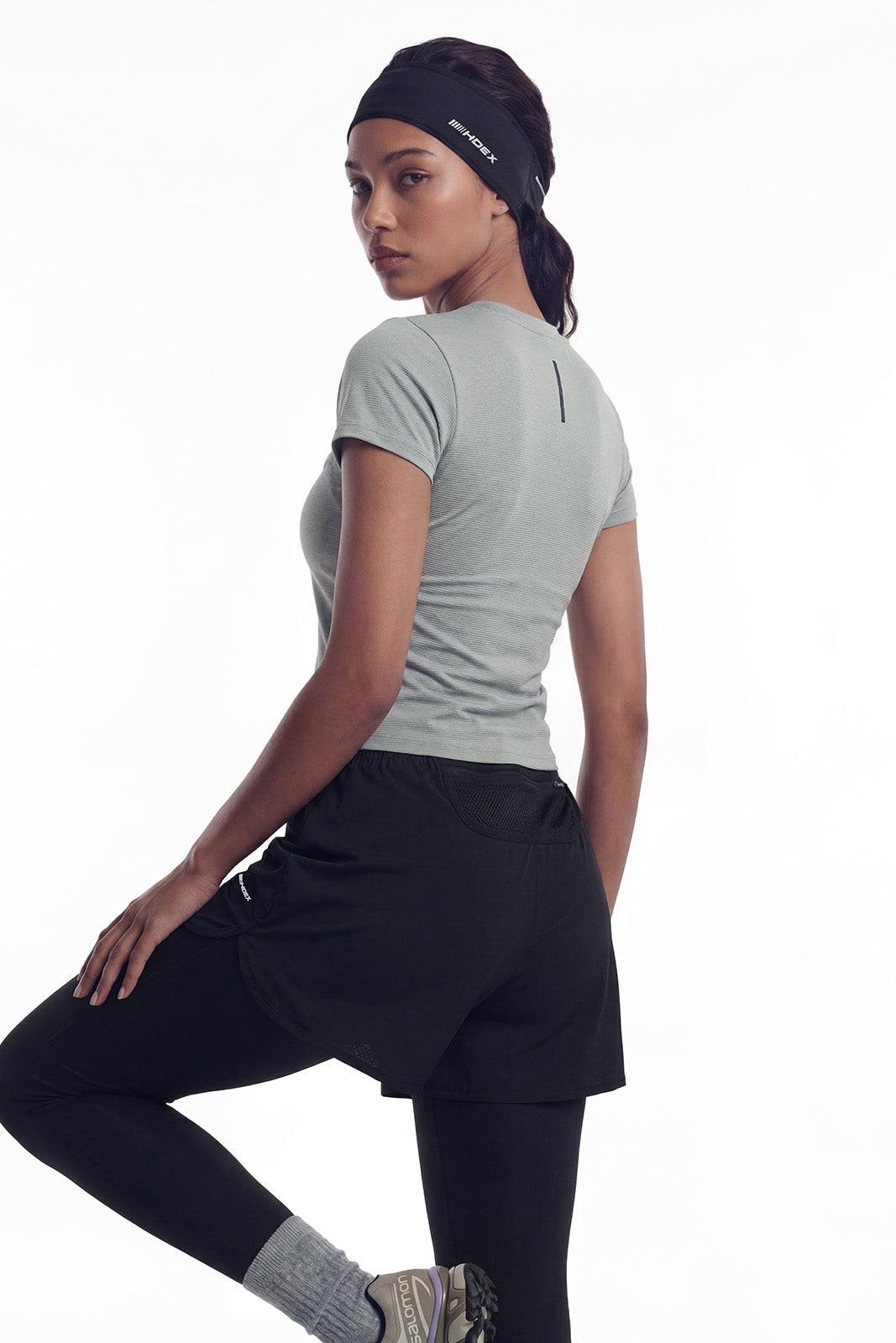 HDEX Baju Korea Olahraga Women`s Velo Light Short Sleeve Fog Gray Wanita Fitness