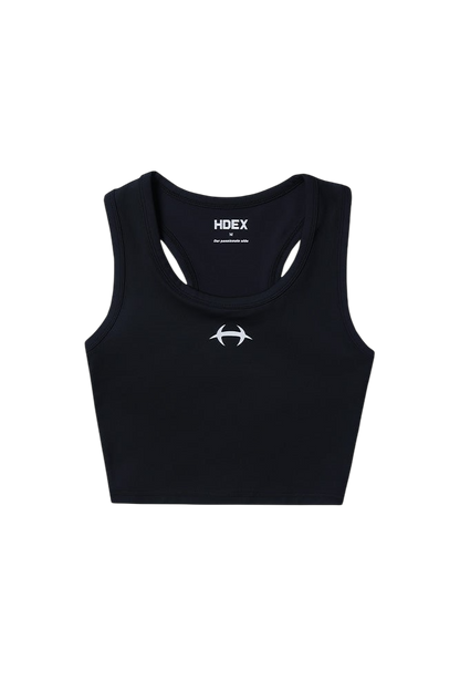 HDEX Womens Symbol Crop Tank Top White