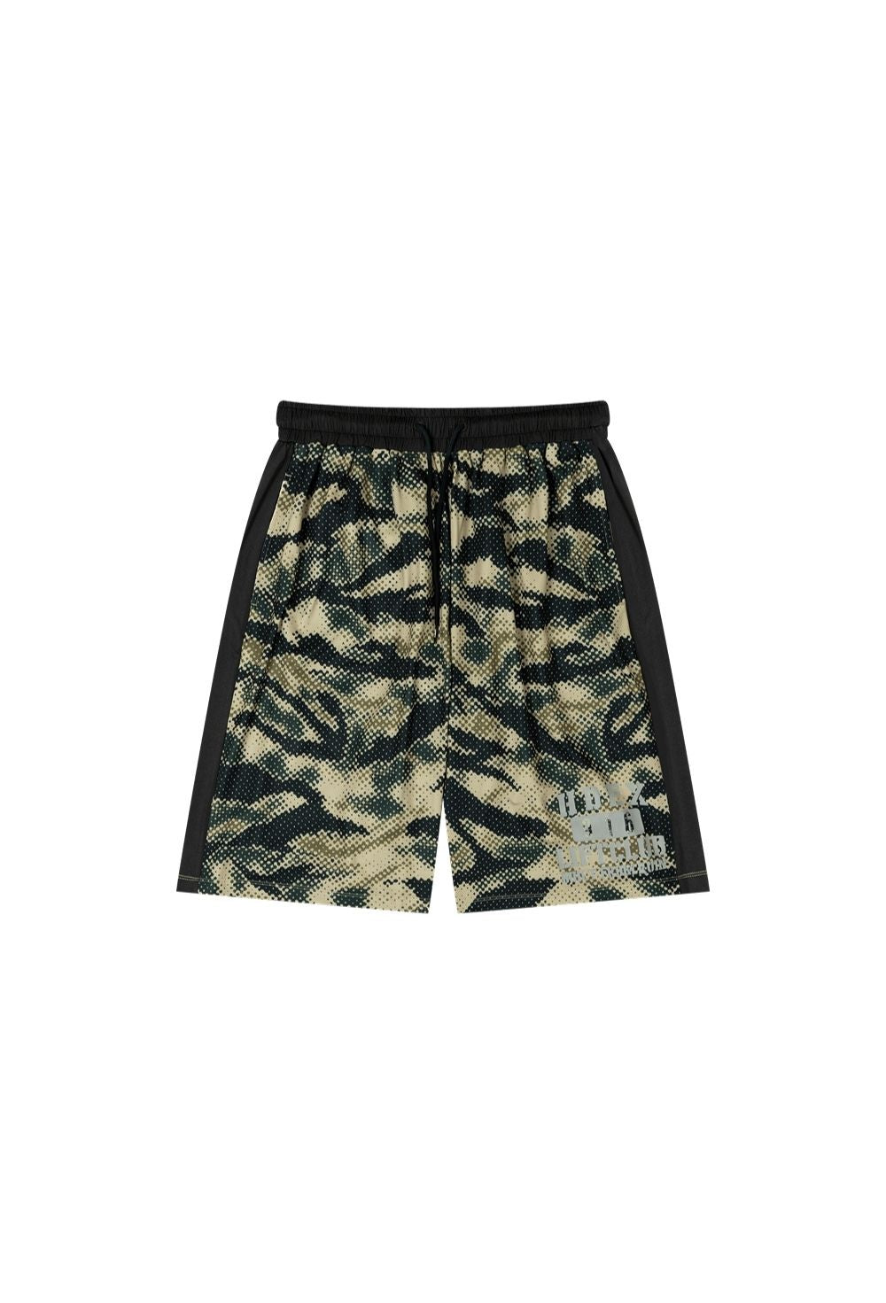 HDEX Celana Korea Olahraga Lift Camo Mesh Bermuda Shorts Khaki Camo Pria Fitness