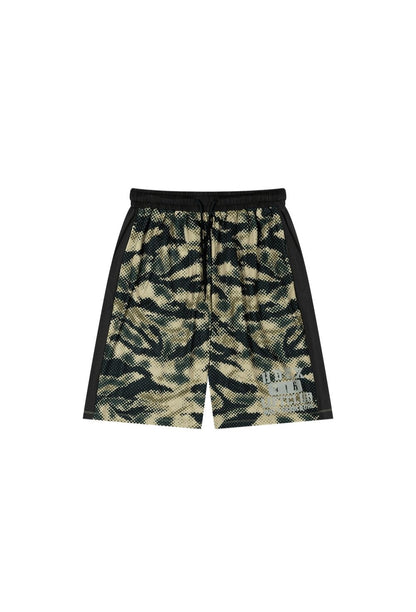 HDEX Celana Korea Olahraga Lift Camo Mesh Bermuda Shorts Khaki Camo Pria Fitness