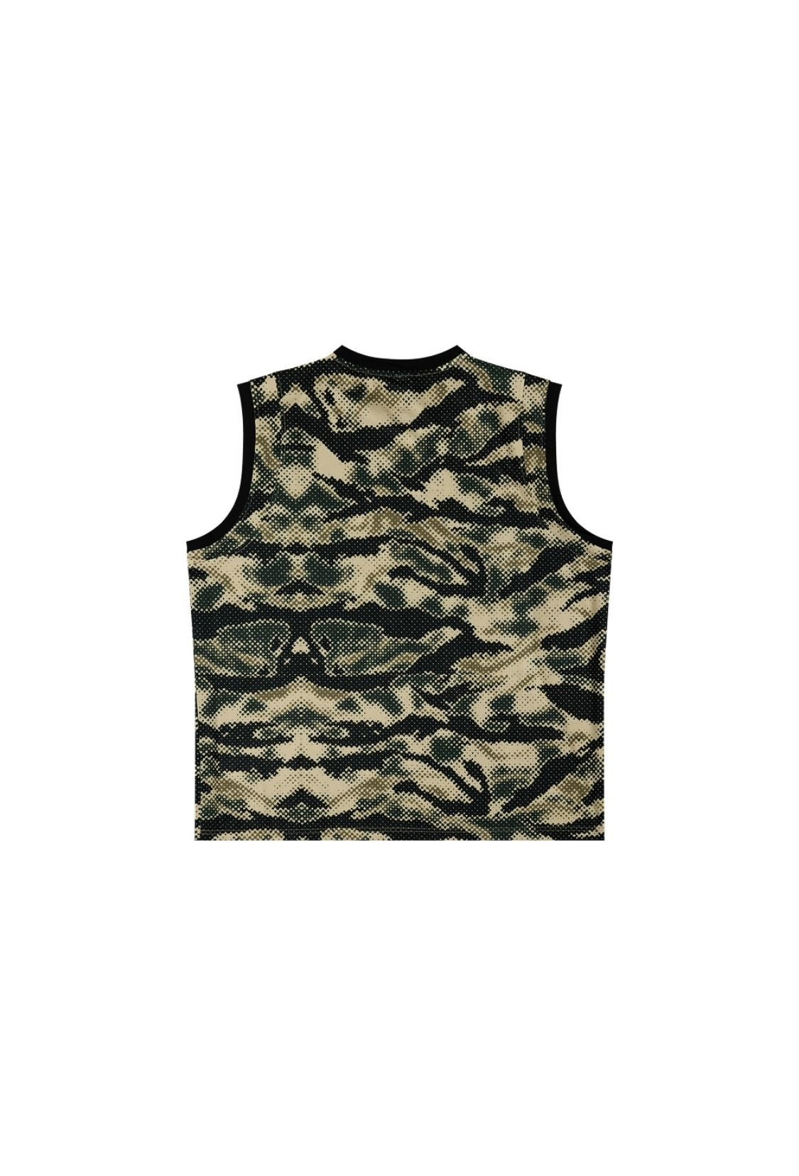 HDEX Baju Korea Olahraga Lift Camo Mesh Sleeveless Khaki Camo Pria Fitness