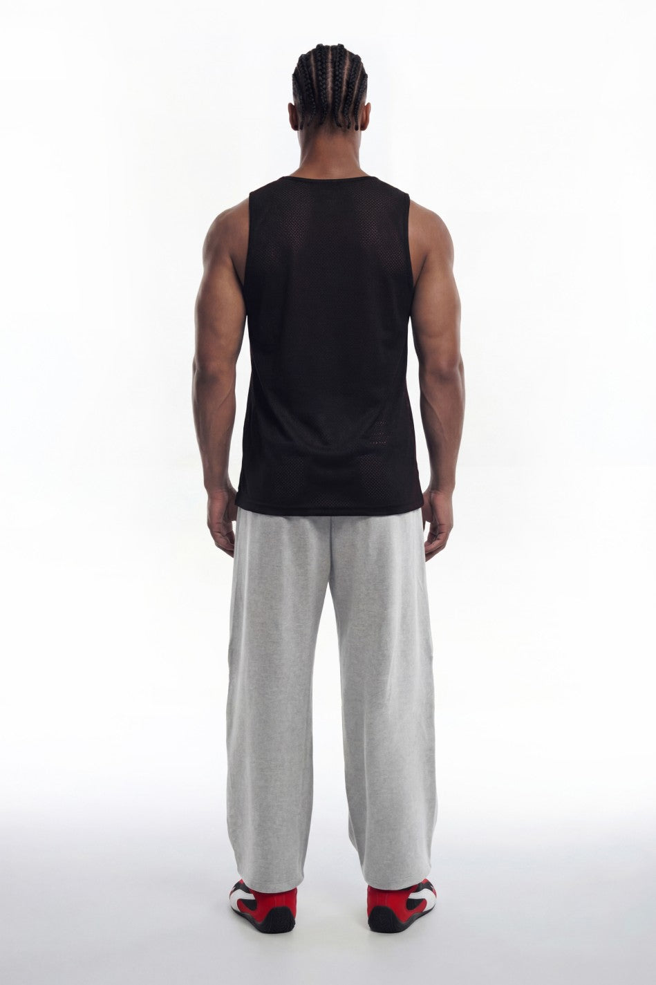 HDEX Baju Korea Olahraga Mesh Reversible Sleeveless Black Pria Fitness