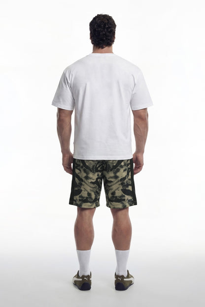 HDEX Celana Korea Olahraga Lift Camo Mesh Bermuda Shorts Khaki Camo Pria Fitness
