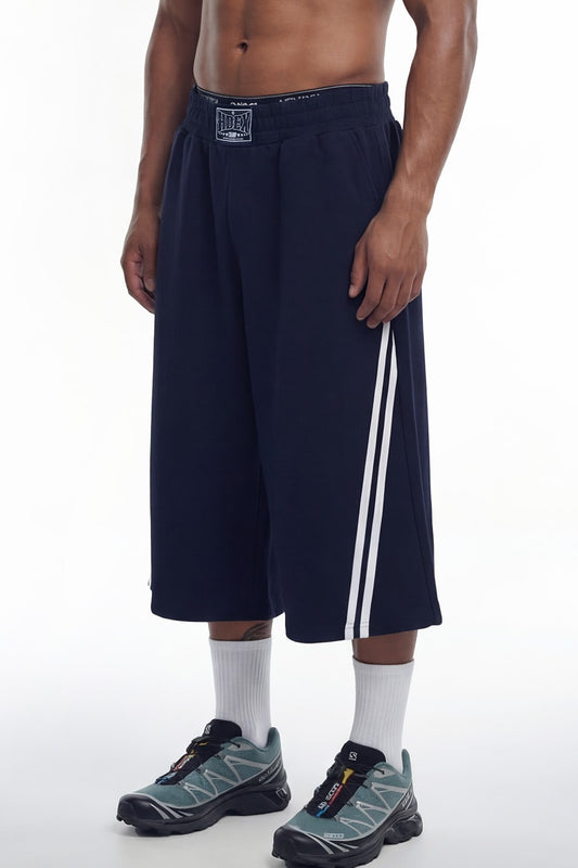 HDEX Celana Korea Olahraga Solid Bermuda Shorts Navy Pria Fitness