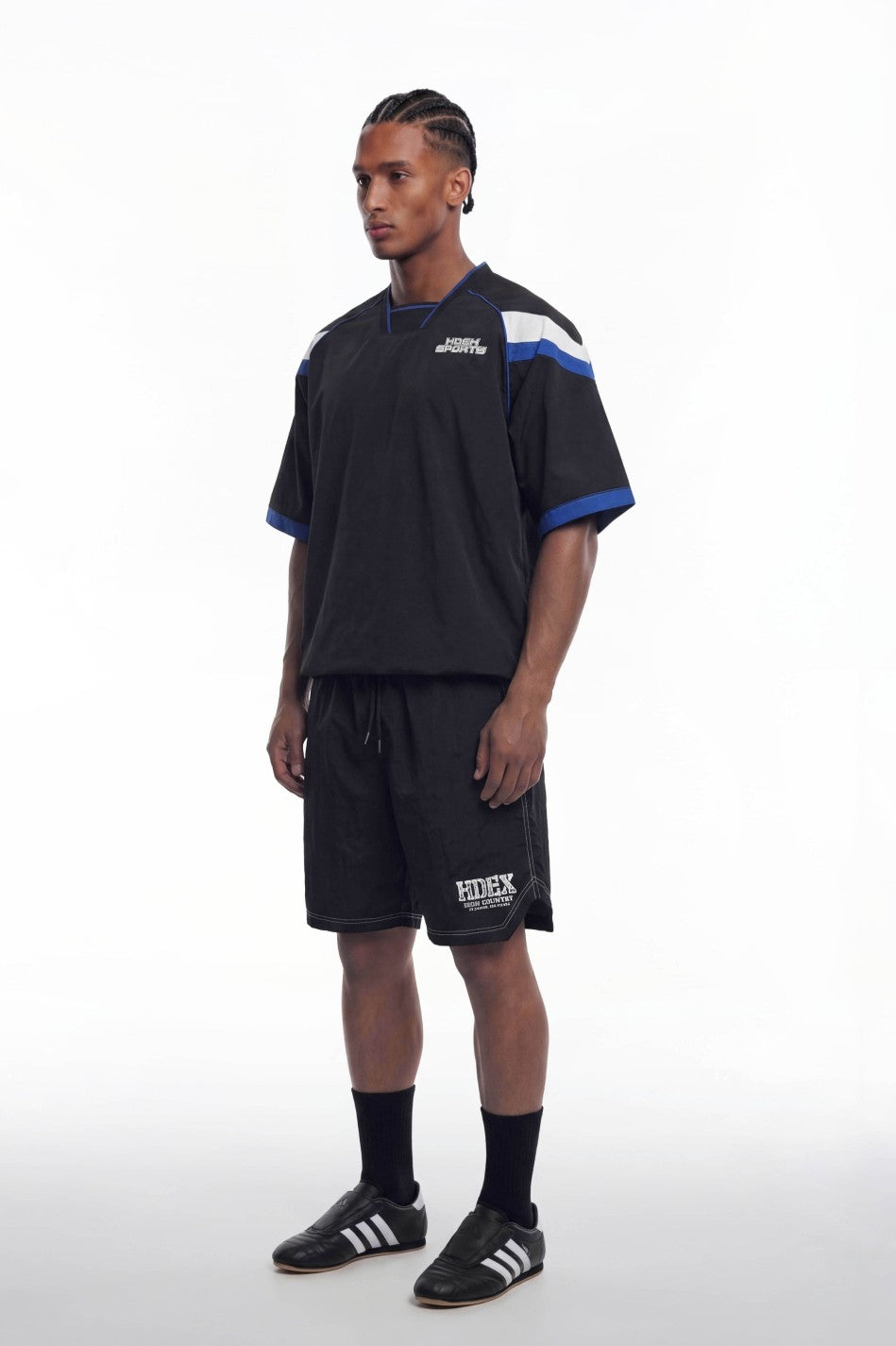 HDEX Celana Korea Olahraga Core Stitch Basketball Shorts Black Pria Fitness