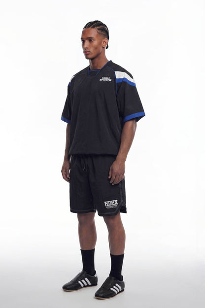 HDEX Celana Korea Olahraga Core Stitch Basketball Shorts Black Pria Fitness