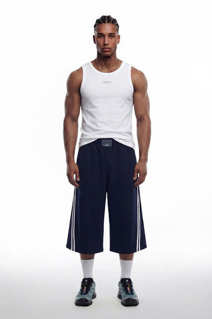 HDEX Celana Korea Olahraga Solid Bermuda Shorts Navy Pria Fitness