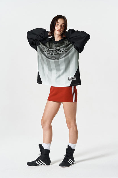 HDEX Baju Korea Olahraga Stripe Jersey Long Sleeve Black Pria Fitness