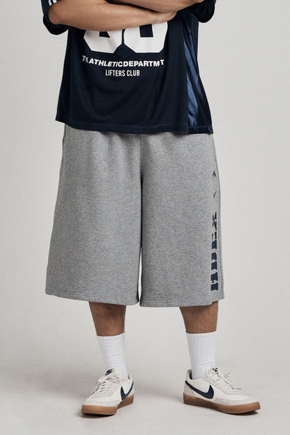 HDEX Celana Korea Olahraga Break Main Logo Bermuda Shorts Melange Gray Pria Fitness