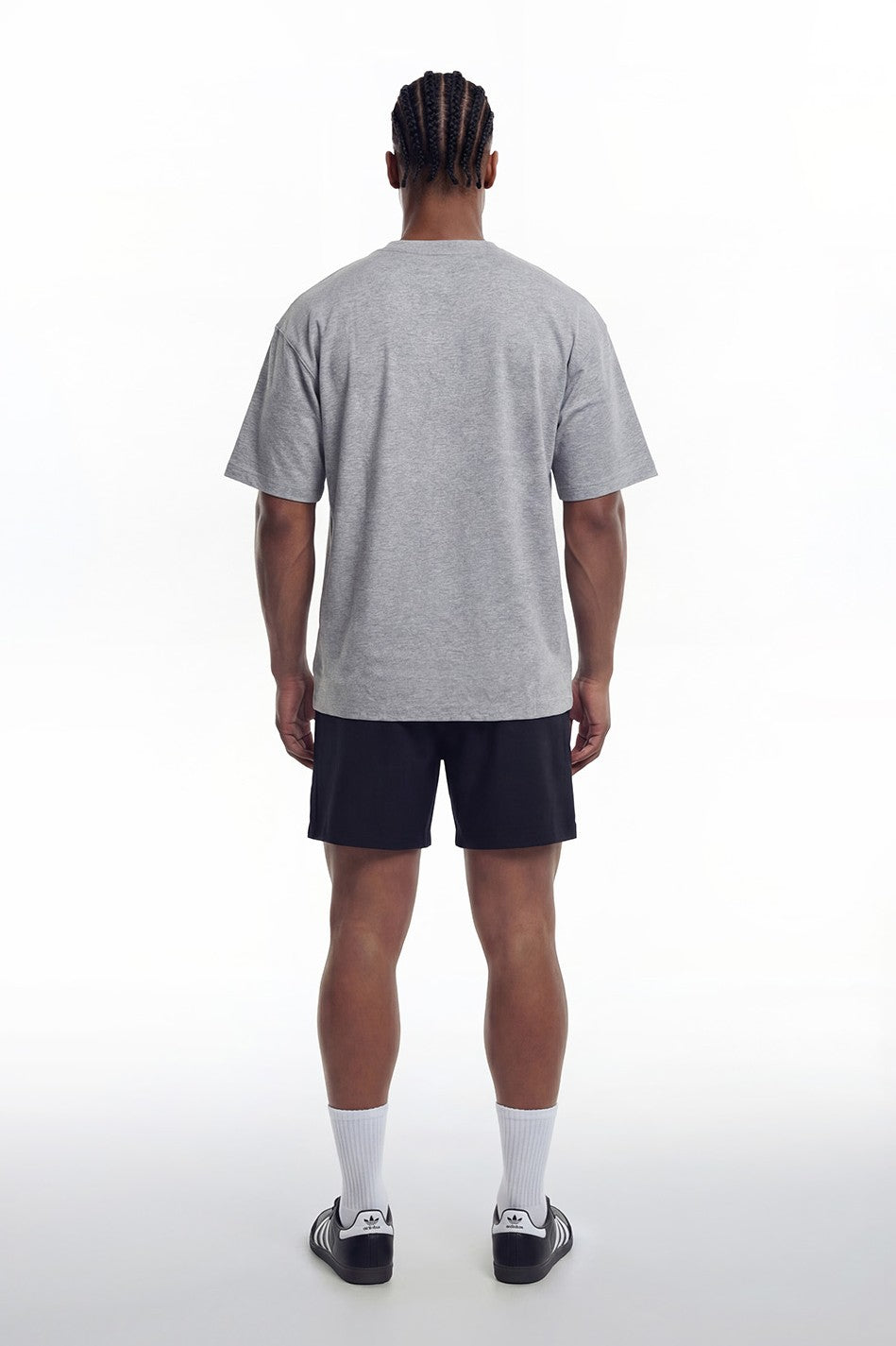 HDEX Baju Korea Olahraga Origin Short Sleeve Melange Gray Pria Fitness