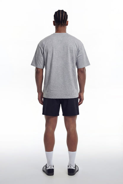HDEX Baju Korea Olahraga Origin Short Sleeve Melange Gray Pria Fitness