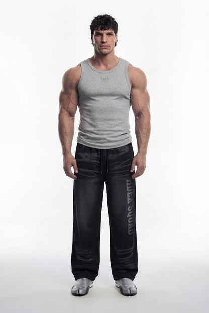 HDEX Baju Korea Olahraga Essential Ribbed Body Fit Tank Melange Gray Pria Fitness