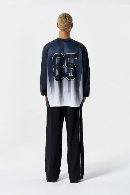 HDEX Baju Korea Olahraga Stripe Jersey Long Sleeve Navy Pria Fitness