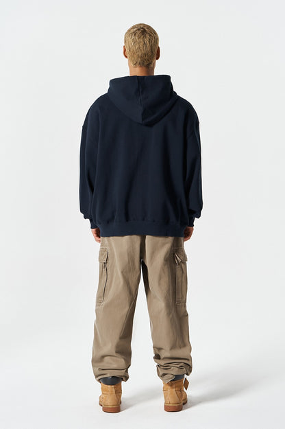 HDEX Baju Korea Olahraga Origin Giant Fit Hoodie Zip-Up Navy Pria Fitness