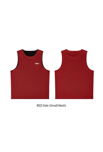 HDEX Baju Korea Olahraga Mesh Reversible Sleeveless Black Pria Fitness